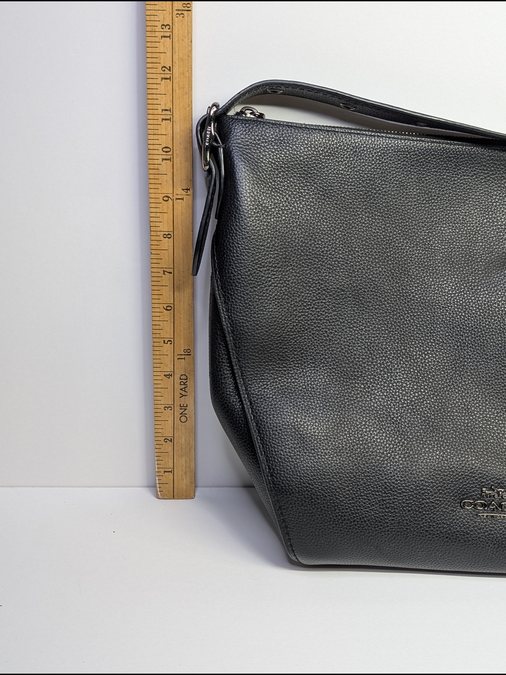 Coach 21378 Black Pebbled Leather Dufflette Crossbody Shoulder Bag Purse - Picture 10 of 11